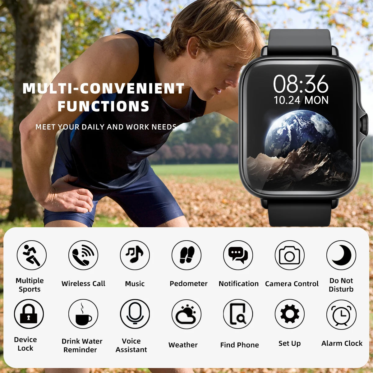 AquaSync™ 1.83” SmartWatch – Power, Style, and Control at a Glance